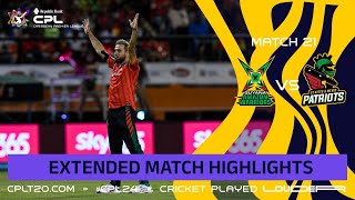 Extended Highlights  Guyana Amazon Warriors vs St Kitts and Nevis Patriots  CPL 2024 [upl. by Wasson759]