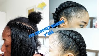 CROCHET BRAIDS CORNROWS  EASY [upl. by Ecirtaeb]