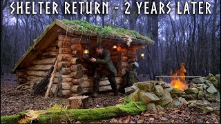 Bushcraft Shelter Overnighter  Return after 2 Years [upl. by Annaihs568]