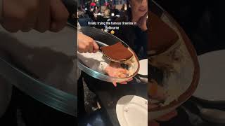 People are being served a piece of tiramisu at Grill Americano in Melbourne [upl. by Botnick]