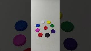 💝💖💝 colour mixing Rangoli design 🔴🟡🔵🟣🟢💓⚫⚪ ASMRtrending shorts video tisp and Tricks [upl. by Goldsworthy]