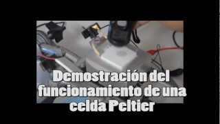 Demostración del funcionamiento de un enfriador termoeléctrico Peltier [upl. by Nirtiac]