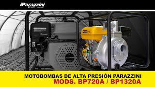 MOTOBOMBAS DE ALTA PRESIÓN PARAZZINI  MODELOS BP720A  BP1320A [upl. by Swamy953]