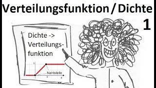 Berechnung einer stetigen Verteilungsfunktion aus einer Dichtefunktion ohne Integralrechnung [upl. by Oigolue]