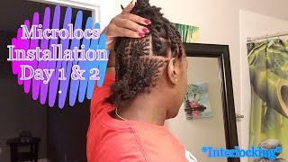 DIY Microlocs  Installation Day 1 and 2  Loc Journey  Interlocks [upl. by Onibas]