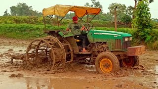 John deere 5310  puddling with double cage wheel  5310 [upl. by Ginzburg98]