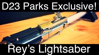 NEW D23 Disney Parks Exclusive Rey’s Lightsaber REVIEW [upl. by Ecienal]