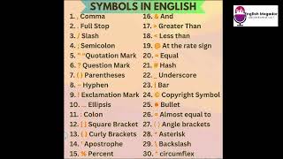 Symbols in English [upl. by Anaoj91]