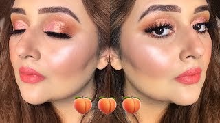 PEACHY GLOWY SUMMER MAKEUP 🍑 [upl. by Alvira]