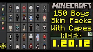 150 Boys Skin Packs With Capes For Minecraft 12012 Mobile and PC [upl. by Bartolomeo]