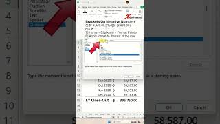 Display Negative Numbers In Brackets In Excel  Excel Tips and Tricks [upl. by Ker400]