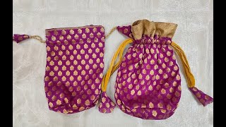 How to Make a Batua Bag Potli Bag  Complete Cutting and Stitching of Potli Purse [upl. by Tnafni]