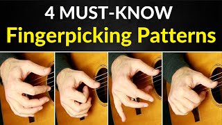 Top 4 Fingerpicking Guitar Patterns Travis Picking Style [upl. by Linette]