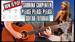 Sabrina Carpenter  Please Please Please Guitar Tutorial Lesson [upl. by Lunetta]