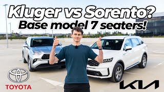 Kia Sorento vs Toyota Kluger 2022 comparison review  V6 threerow family SUVs battle  Chasing Cars [upl. by Nolahp597]