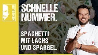 Schnelles Spaghetti mit Lachs und Spargel Rezept von Steffen Henssler [upl. by Lapointe]