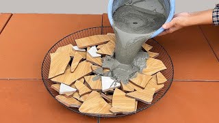 Awesome from Pebble mosaicTire and Cement  How To Make Coffee Table Flower Pots [upl. by Abrams]