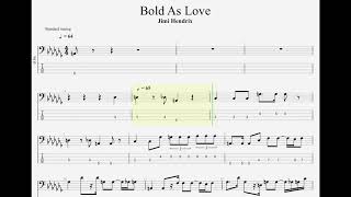 Jimi Hendrix  Bold As Love Bass Tab  Standard Tuning [upl. by Riada]