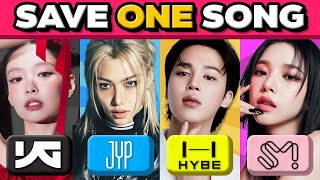 YG vs JYP vs HYBE vs SM 🔥 SAVE ONE SONG 🎶 Kpop Quiz 2024  KMusic Quiz [upl. by Shelah]