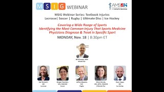 Textbook Injuries Series Lacrosse Soccer Rugby and Ultimate Frisbee  AMSSM MSIG Webinar [upl. by Moureaux958]