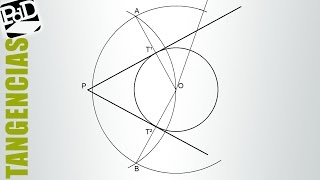 Rectas tangentes a una circunferencia por un punto exterior Tangencias  Método3 [upl. by Rintoul]