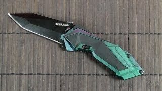 Futuristic Schrade assisted opening knife SCHA3CB  review [upl. by Wini]