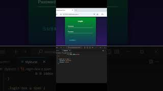 How to create animated login form using HTML amp CSS shorts [upl. by Schweiker]