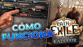 ASÍ FUNCIONA EL NUEVO EXCHANGE  Path of Exile Settlers of Kalguur 325 [upl. by Jobye]