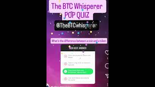 Crypto Pop Quiz 5 Difference between token and coin Easy1 funtoken cryptoquote bitcoin [upl. by Akire982]