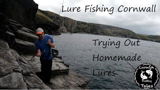 Lure Fishing Cornwall  Trying Out My Mates Homemade Lures [upl. by Ahsiuqat699]