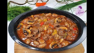 Blitzrezept I Rindfleischpfanne mit Champignon I Mantarli Dana Et Sote Tarifi [upl. by Burhans]