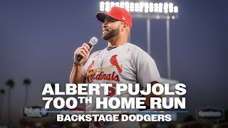 Albert Pujols 700th Home Run at Dodger Stadium  Backstage Dodgers Season 9 2022 [upl. by Dierolf]