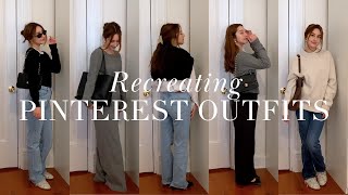 Recreating Pinterest outfits for fall  Five chic and wearable looks [upl. by Aehtna]