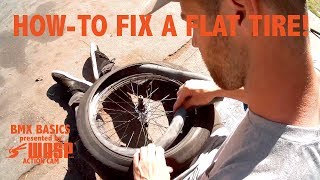 HOW TO FIX A FLAT TIRE QUICK AND EASY  BMX BASICS [upl. by Eireva]