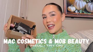 mac cosmetics amp mob beauty haul  try on [upl. by Rehportsirhc]