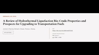 A Review of Hydrothermal Liquefaction BioCrude Properties and Prospects for Upgradin  RTCLTV [upl. by Anes]