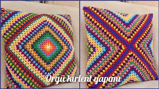 Hanımdilendi motifiyle çift taraflı kolay kırlent yapımı😍 örgü crochet knitting kırlent tığişi [upl. by Ramirolg924]