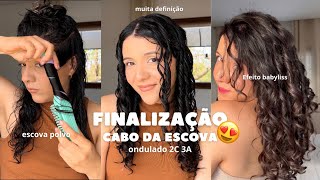 Finalização das GRINGAS com o cabo da escova  tutorial • resultado de babyliss e muita definição 😍 [upl. by Ainoda]