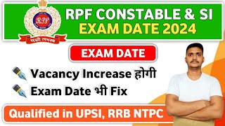 RPF New Recruitment 2024  RPF Constable amp SI Exam Date 2024  RPF Constable amp SI New Vacancy 2024 [upl. by Eittel539]