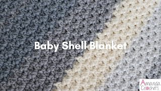 Baby Shell Blanket  Easy Crochet Blanket Tutorial [upl. by Schild]