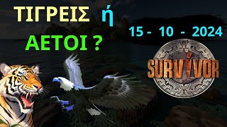 SURVIVOR NEW  15  10  2024  Τίγρεις ή Αετοί  ΔΙΠΛΟ ΕΠΑΘΛΟ  Ποιοι Κερδίζουν [upl. by Shanley925]