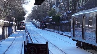 ᴴᴰ Double B and Triple Q trains at Newkirk Plaza in the snow 2014 [upl. by Pallaten111]