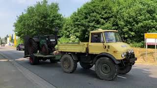 Lanz Bulldog nach Motoreinstellung gezogen vom Unimog [upl. by Savil264]