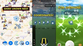 Pokemon Go Shiny Unown Nest Coordinates Tracker  Get Unlimited Shiny Unown in Pokemon Go [upl. by Derf]