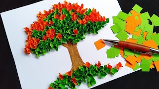 How to Make Paper Tree  DIY 3D Paper Tree  Origami Paper Tree Wall Decor [upl. by Fasa]