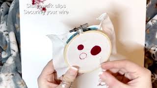 Stumpwork tutorials  securing your wire Part 1  Hand Embroidery Tutorial [upl. by Duke601]