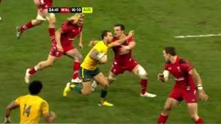 Quade Cooper amazing offloads vs Wales 2013 [upl. by Joachim]