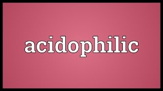 Acidophilic Meaning [upl. by Ttennaej]