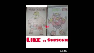 Brawl stars vs clash of clans brawlstars drawing [upl. by Dwinnell]