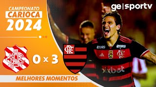 BANGU 0 x 3 FLAMENGO  MELHORES MOMENTOS  8ª RODADA DO CAMPEONATO CARIOCA 2024  geglobo [upl. by Vasquez]